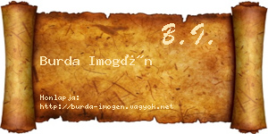 Burda Imogén névjegykártya